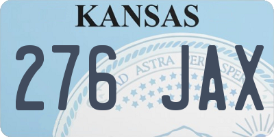 KS license plate 276JAX