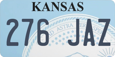 KS license plate 276JAZ