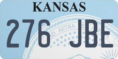 KS license plate 276JBE