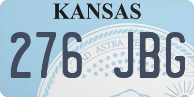 KS license plate 276JBG