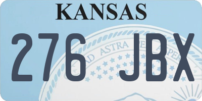 KS license plate 276JBX