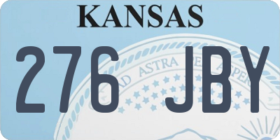 KS license plate 276JBY