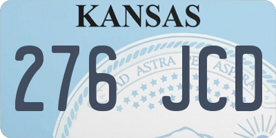 KS license plate 276JCD