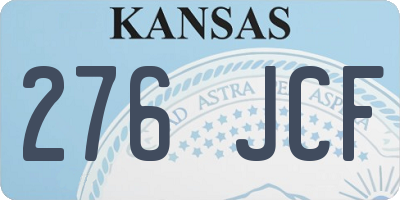 KS license plate 276JCF