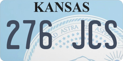 KS license plate 276JCS