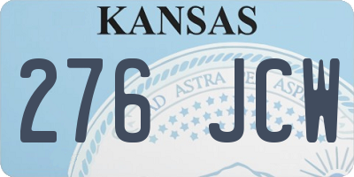 KS license plate 276JCW