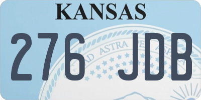KS license plate 276JDB
