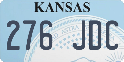KS license plate 276JDC