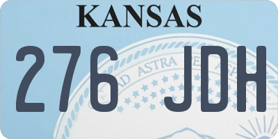 KS license plate 276JDH