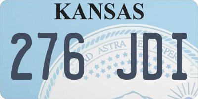 KS license plate 276JDI