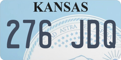 KS license plate 276JDQ
