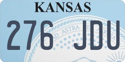 KS license plate 276JDU
