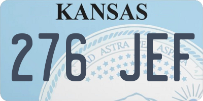 KS license plate 276JEF