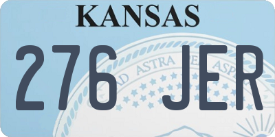 KS license plate 276JER