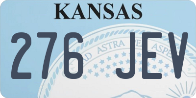 KS license plate 276JEV