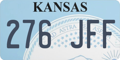 KS license plate 276JFF