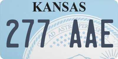 KS license plate 277AAE