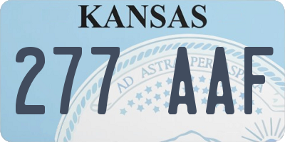KS license plate 277AAF