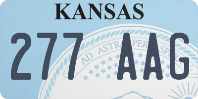 KS license plate 277AAG