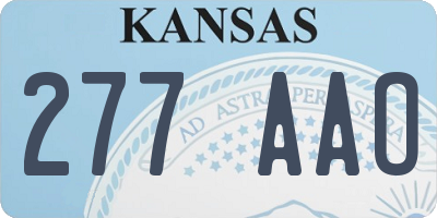 KS license plate 277AAO