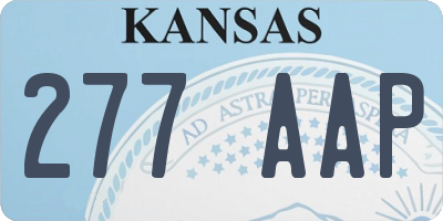 KS license plate 277AAP