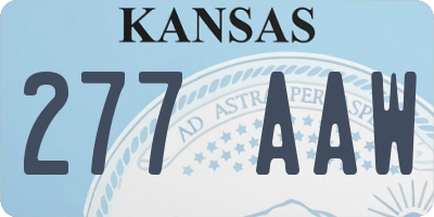 KS license plate 277AAW