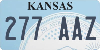 KS license plate 277AAZ