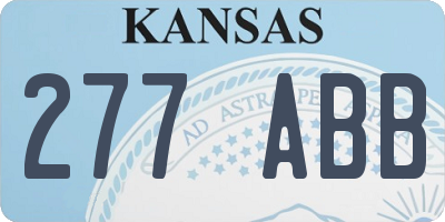 KS license plate 277ABB
