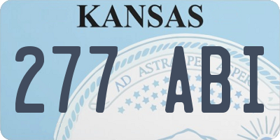 KS license plate 277ABI
