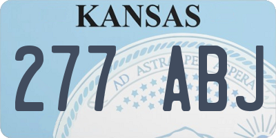 KS license plate 277ABJ