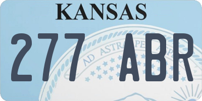 KS license plate 277ABR