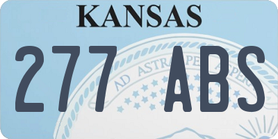 KS license plate 277ABS