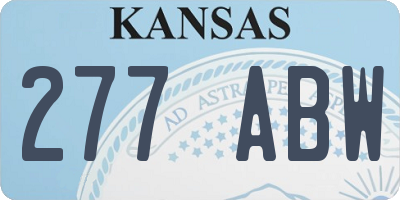 KS license plate 277ABW