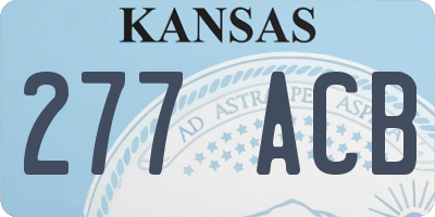 KS license plate 277ACB