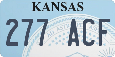 KS license plate 277ACF