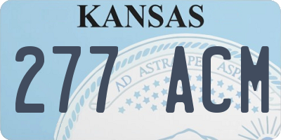 KS license plate 277ACM