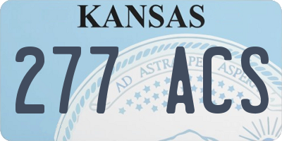 KS license plate 277ACS