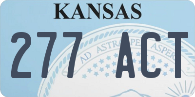 KS license plate 277ACT