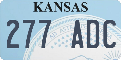 KS license plate 277ADC