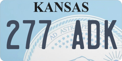 KS license plate 277ADK