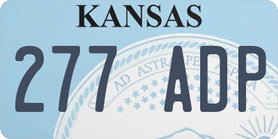KS license plate 277ADP