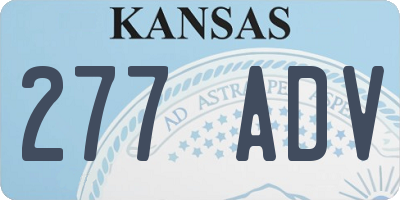 KS license plate 277ADV