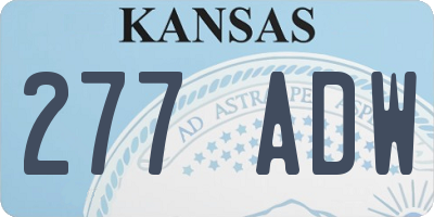 KS license plate 277ADW