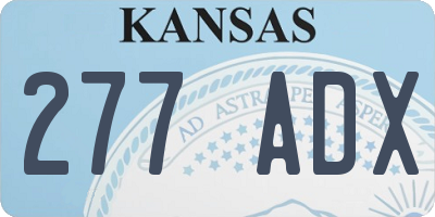 KS license plate 277ADX