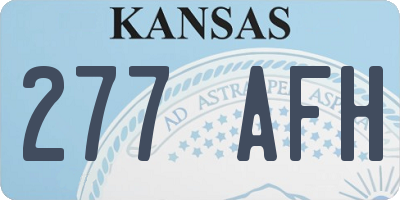 KS license plate 277AFH