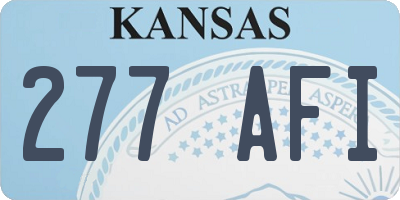 KS license plate 277AFI