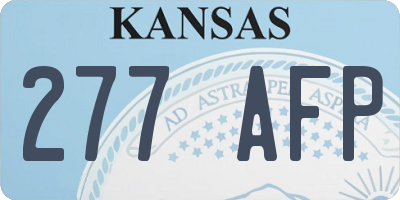 KS license plate 277AFP
