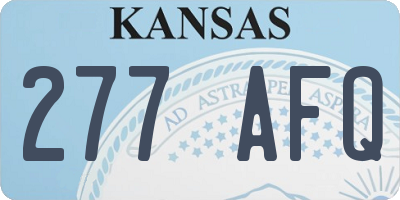 KS license plate 277AFQ