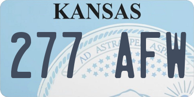 KS license plate 277AFW