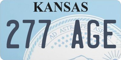 KS license plate 277AGE